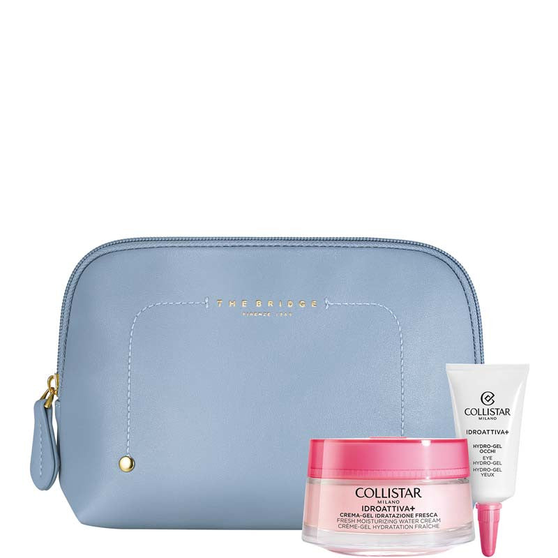 IdroAttiva+ Crema Gel Idratazione Fresca Cofanetto 50 ML Crema-gel Viso + 5 ML Hydro-Gel Occhi + Beauty-Bag THE BRIDGE