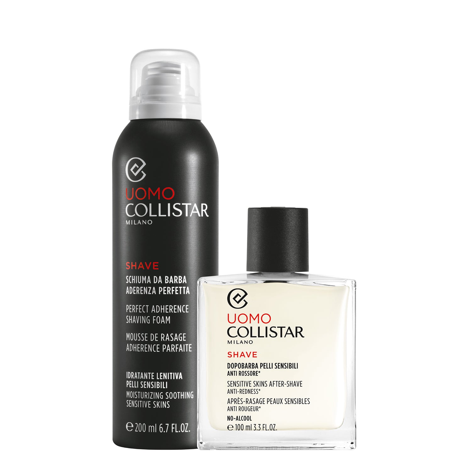 Schiuma da Barba Aderenza Perfetta + Dopobarba Pelli Sensibili - Uomo