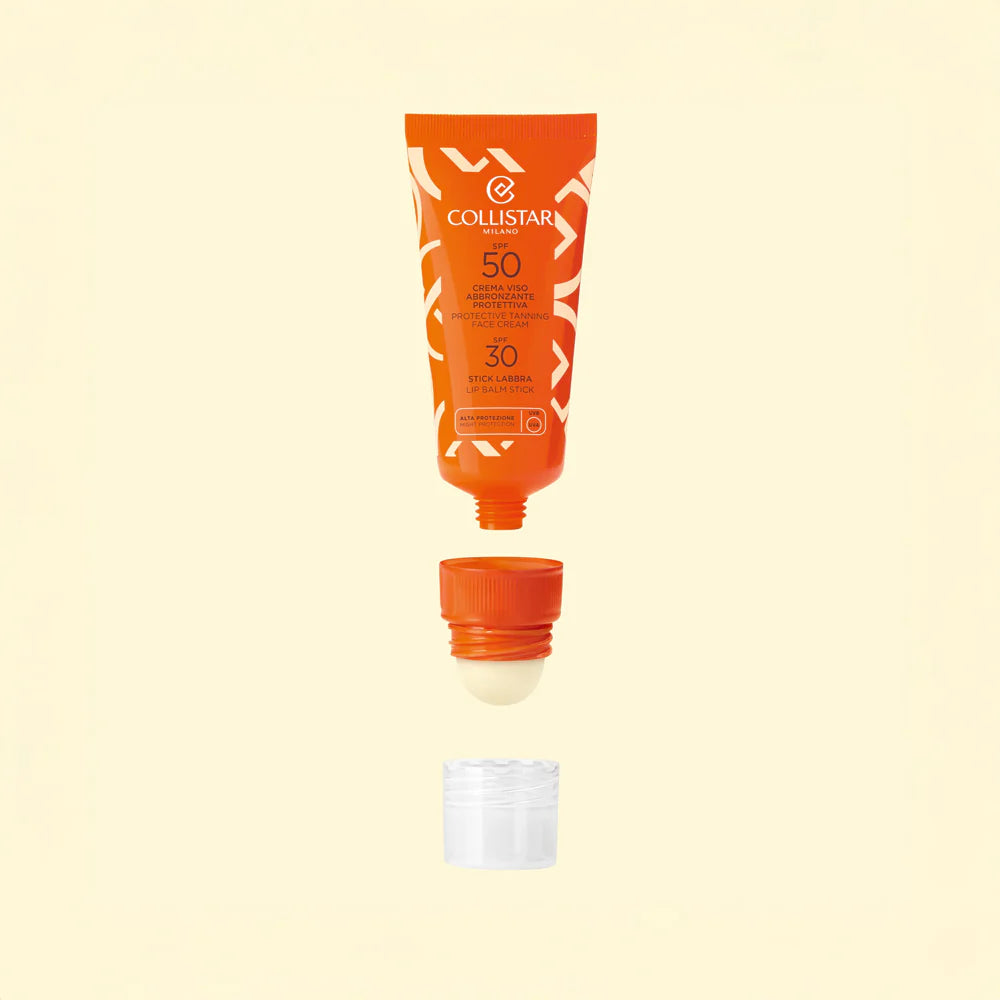 Crema Viso Abbronzante Protettiva SPF 50 + Stick Labbra SPF 30
