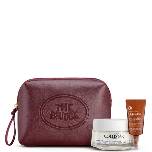 Attivi Puri Crema Balsamo Collagene + Malachite Confezione THE BRIDGE 50 ML Crema Viso + 5 ML Crema Contorno Occhi + Beauty Bag The Bridge