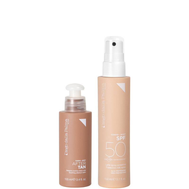 KIT SPRAY SPF50 150 ML Latte Spray SPF 50 + 100 ML Balsamo Lenitivo Doposole + Mesh Summer Bag