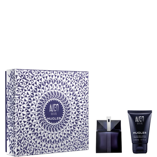Alien Man Basic Set Confezione 50 ML Eau de Toilette Ricaricabile + 50 ML Hair and Body Shampoo