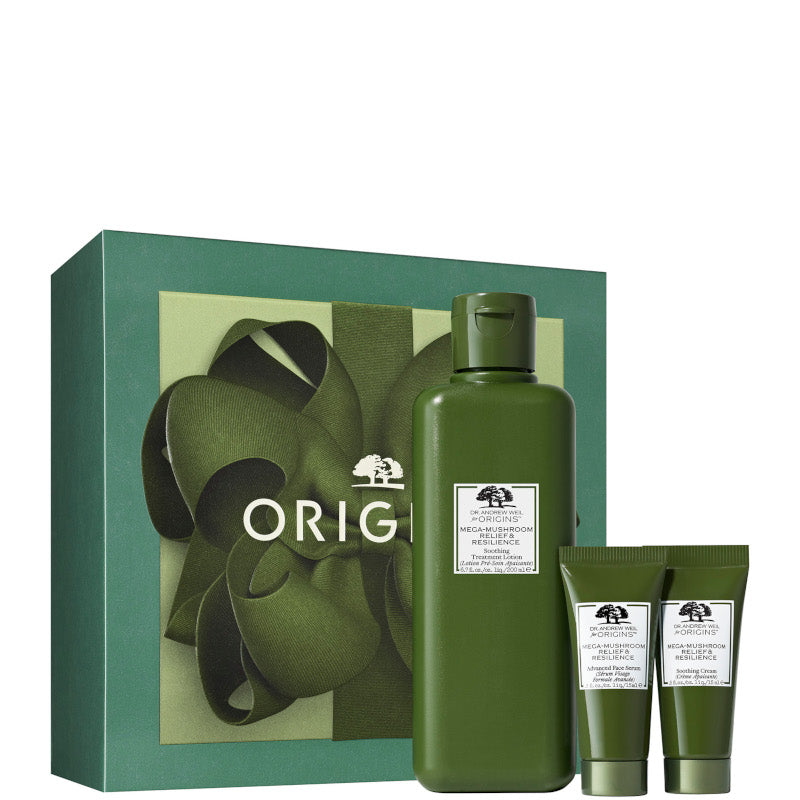 Dr. Andrew Weil for Origins™ MEGA-MUSHROOM Relief & Resilience Confezione 200 ML Lozione Viso + 15 ML Siero Viso + 15 ML Crema Viso