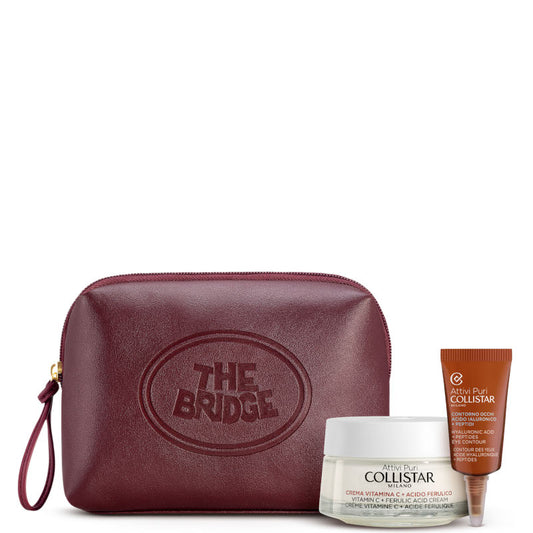 Attivi Puri Crema Vitamina C + Acido Ferulico Illuminante Antiossidante Confezione THE BRIDGE 50 ML Crema Viso Giorno + 5 ML Contorno Occhi + Beauty Bag The Bridge