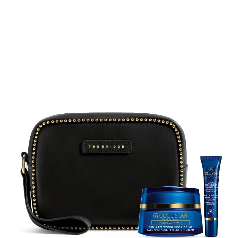 Perfecta Plus Crema Perfezione Viso e Collo + The Bridge Perfecta Plus - Crema Perfezione Viso e Collo 50 ml + Crema Perfezione contorno occhi 8,5 ml + Pochette grande The Bridge nera