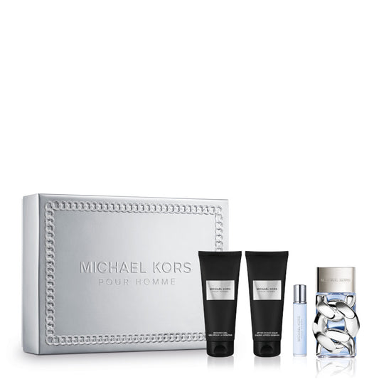 Michael Kors Pour Homme Confezione 100 ML Eau de Parfum + 100 ML Shower Gel + 100 ML After Shave Balm + 10 ML Eau de Parfum Travel Spray