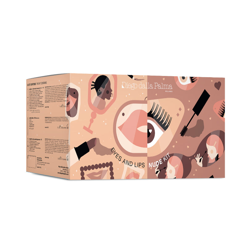 Eyes And Lips Nude Kit Mascara Ciglione n. 111 Nero + Mini Matita Labbra n. 500 + Rossetto Lucido Semitrasparente 271 + Nude pochette