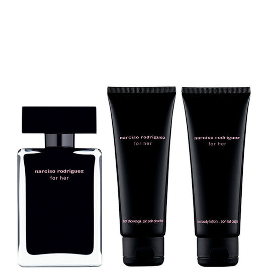 Narciso Rodriguez For Her EDT Confezione 50 ML Eau de Toilette + 75 ML Shower Gel + 75 ML Body Lotion