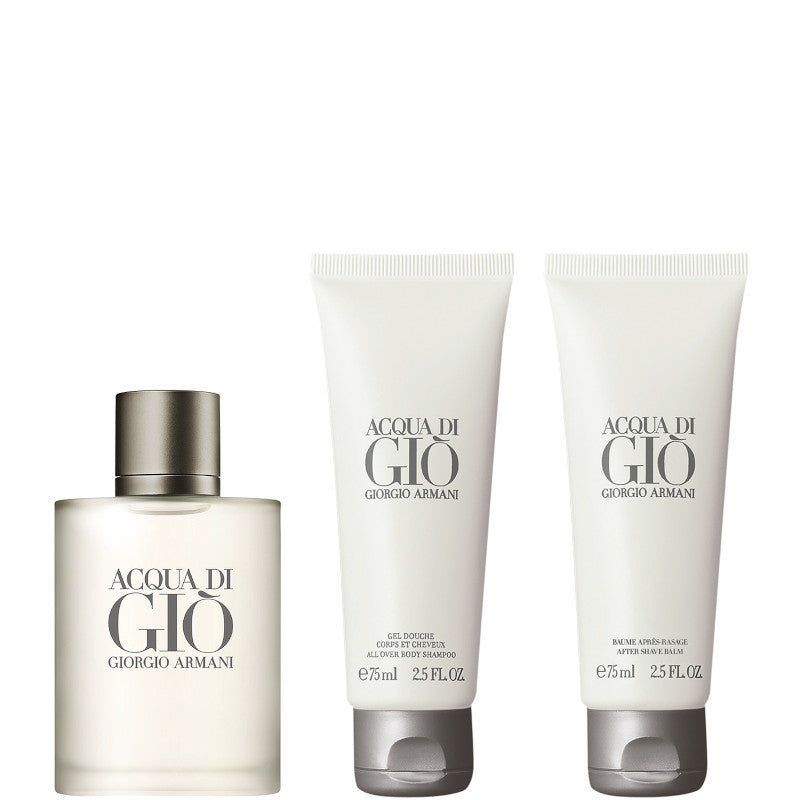 Acqua Di Gio' Pour Homme Confezione 50 ML Eau de Toilette + 75 ML Gel Doccia + 75 ML Balsamo Dopobarba
