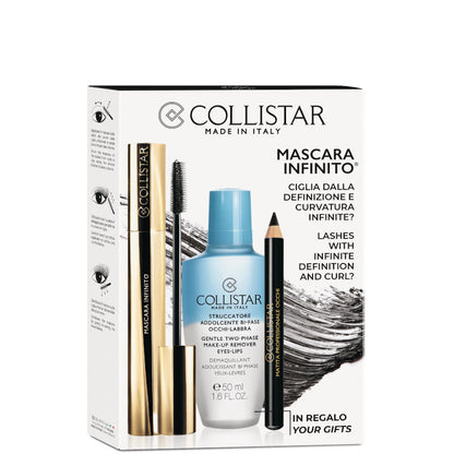 Mascara Infinito Confezione Mascara Nero + mini matita occhi nera + 50 ML Struccante Bi-fasico