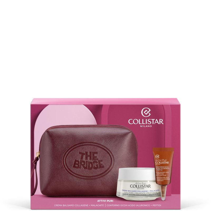 Attivi Puri Crema Balsamo Collagene + Malachite Confezione THE BRIDGE 50 ML Crema Viso + 5 ML Crema Contorno Occhi + Beauty Bag The Bridge