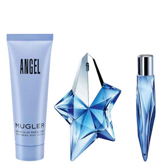 Angel EDP Luxury Set Confezione 50 ML Eau de Parfum Ricaricabile + 10 ML Eau de Parfum Ricaricabile + 100 ML Body Lotion