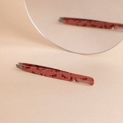 Fler Eyebrow Tweezer With Comb Tiger
