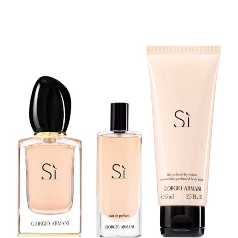 Armani Si EDP Confezione 50 ML Eau de Parfum + 15 ML Eau de Parfum + 75 ML Body Lotion