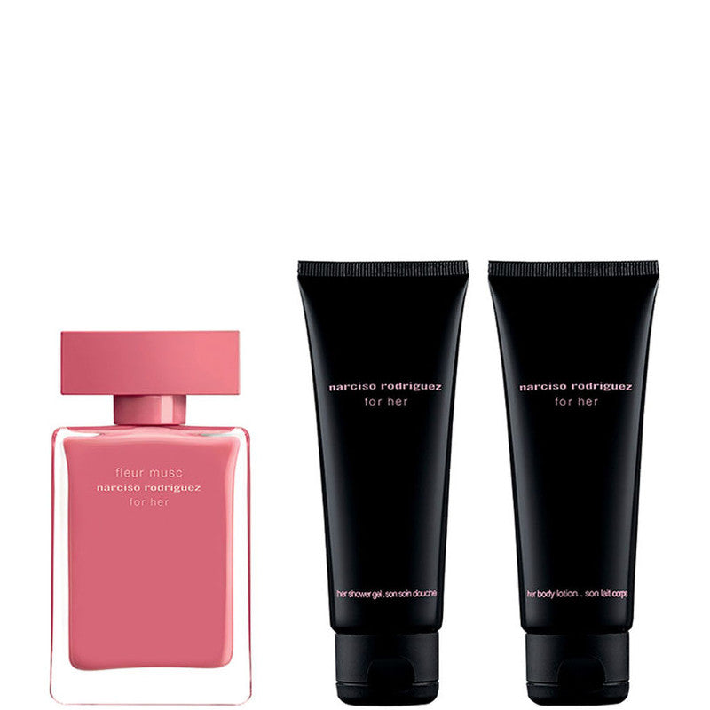 Narciso Rodriguez For Her Fleur Musc Confezione 50 ML Eau de Parfum + 75 ML Shower Gel + 75 ML Body Lotion