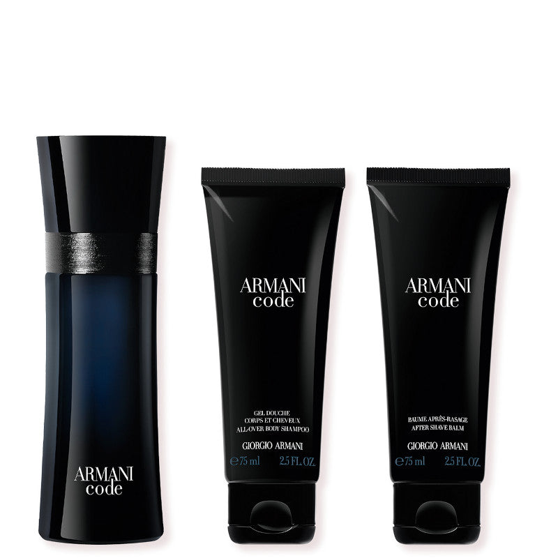 Code Homme Confezione 50 ML Eau de Toilette + 75 ML Gel Doccia + 75 ML Balsamo Dopobarba