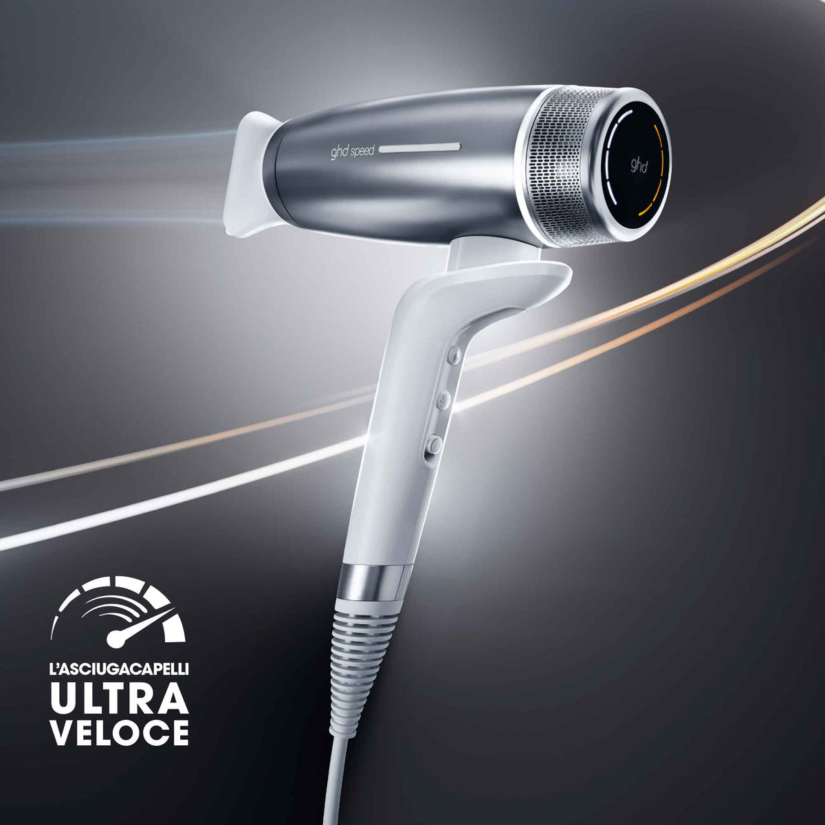 ghd Speed - asciugacapelli professionale bianco metallizzato