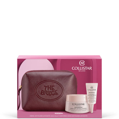 Rigenera - Crema Anti-Rughe Levigante Viso e Collo Confezione THE BRIDGE 50 ML Crema Viso Giorno + 5 ML Contorno Occhi + Beauty Bag The Bridge