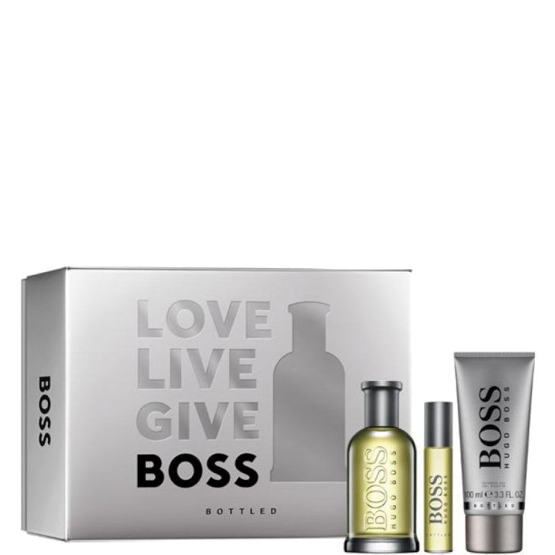 Boss Bottled Confezione 100 ML Eau de Toilette + 10 ML Eau de Toilette + 100 ML Shower Gel