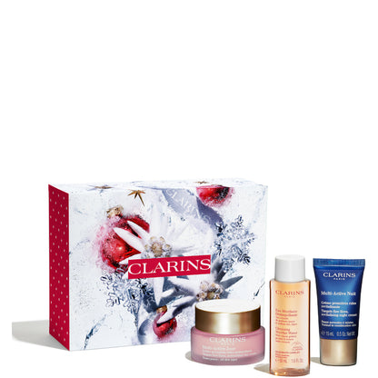 Multi-Active Jour - Tutti i tipi di Pelle Confezione 50 ML Crema Viso Giorno + 15 ML Crema Viso Notte + 50 ML Acqua Micellare + Beauty Clarins