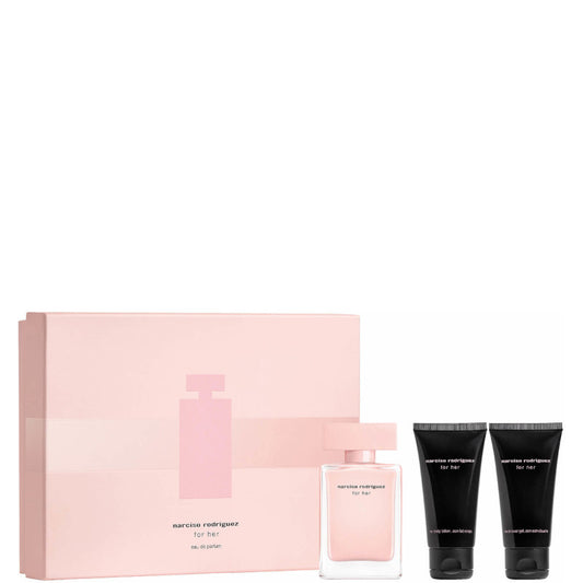 Narciso Rodriguez For Her EDP Confezione 50 ML Eau de Parfum + 50 ML Body Lotion + 50 ML Shower Gel