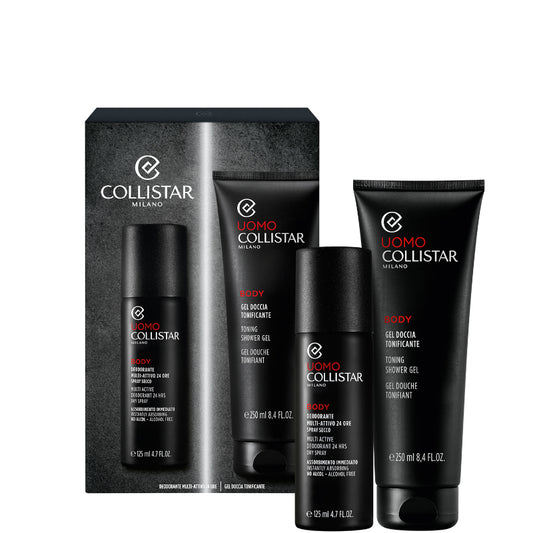 Gel Doccia Tonificante + Deodorante Multi-Attivo 24 Ore Spray Secco 250 ML Gel Doccia + 125 ML Deodorante Spray