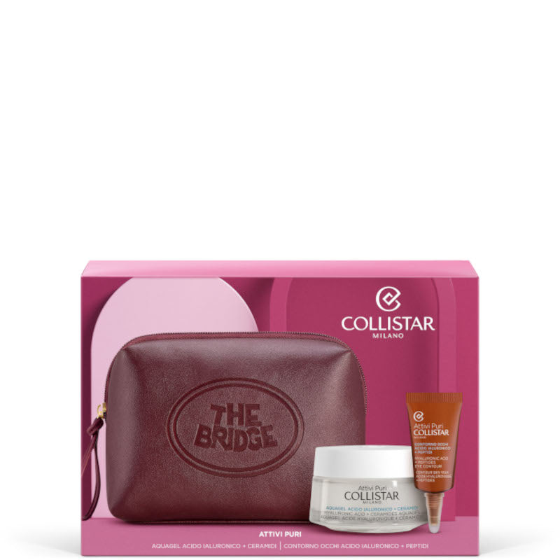 Attivi Puri Aquagel Acido Ialuronico + Ceramidi Confezione THE BRIDGE 50 ML Crema Viso Giorno + 5 ML Contorno Occhi + Beauty Bag The Bridge