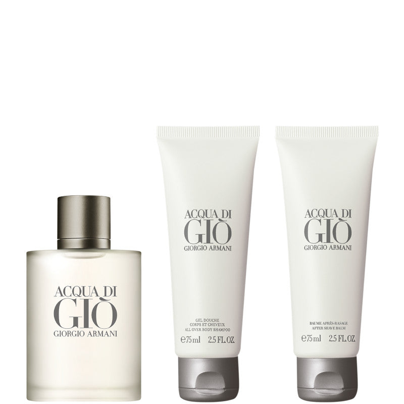 Acqua Di Gio' Pour Homme Confezione 50 ML Eau de Toilette + 75 ML Shower Gel + 75 ML After Shave Balm