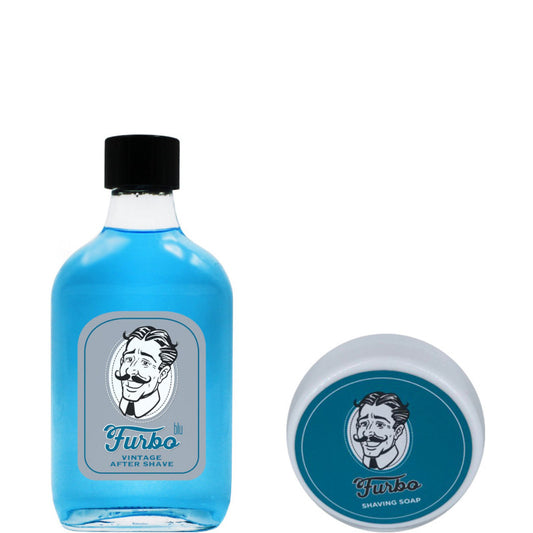 Sapone da rasatura + Lozione Dopobarba Vintage Blu Confezione