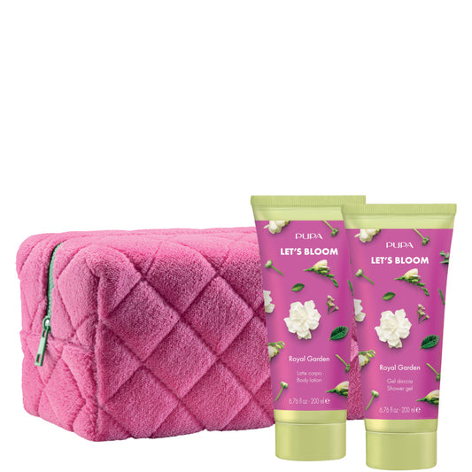 LET'S BLOOM KIT 1 Royal Garden 200 ML Latte Doccia + 200 ML Latte Corpo + Pochette