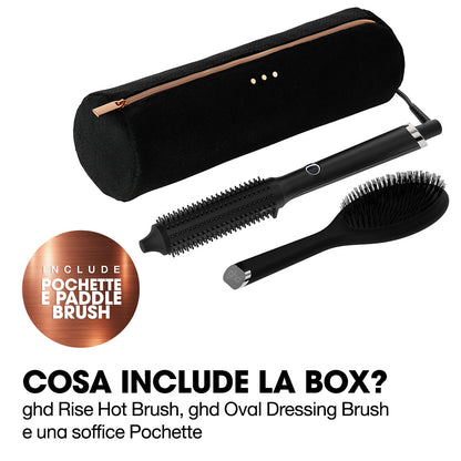 ghd rise hot brush festive gift set in black