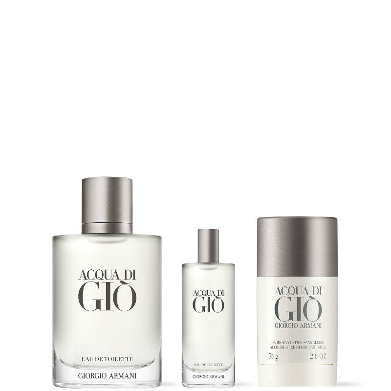 Acqua Di Giò Pour Homme Cofanetto 100 ML Eau de Toilette + 15 ML travel size + 75 gr deodorante stick