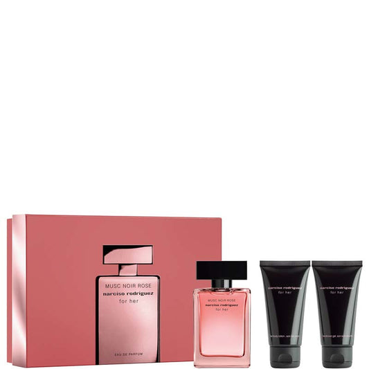 Narciso Rodriguez For Her MUSC NOIR ROSE Confezione 50 ML Eau de Parfum + 50 ML Body Lotion + 50 ML Shower Gel