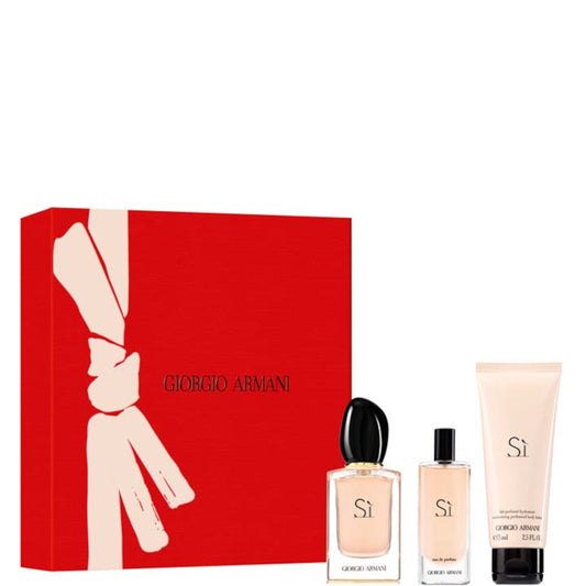 Armani Si EDP Confezione 50 ML Eau de Parfum + 15 ML Eau de Parfum + 75 ML Body Lotion