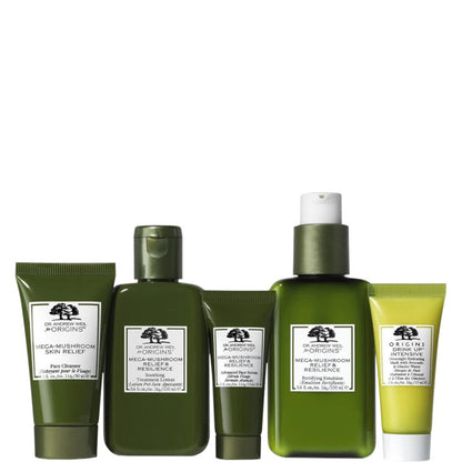 Dr. Andrew Weil for Origins™ MEGA-MUSHROOM Relief & Resilience Confezione 100 ML Lozione Viso + 100 ML Emulsione Viso + 15 ML Maschera Viso + 15 ML Siero Viso + 30 ML Detergente Viso