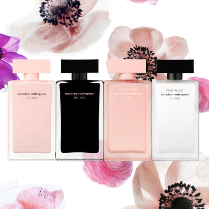 Narciso Rodriguez For Her EDT Confezione 100 ML for her Eau de Toilette + 10 ML for her PURE MUSC eau de parfum purse spray