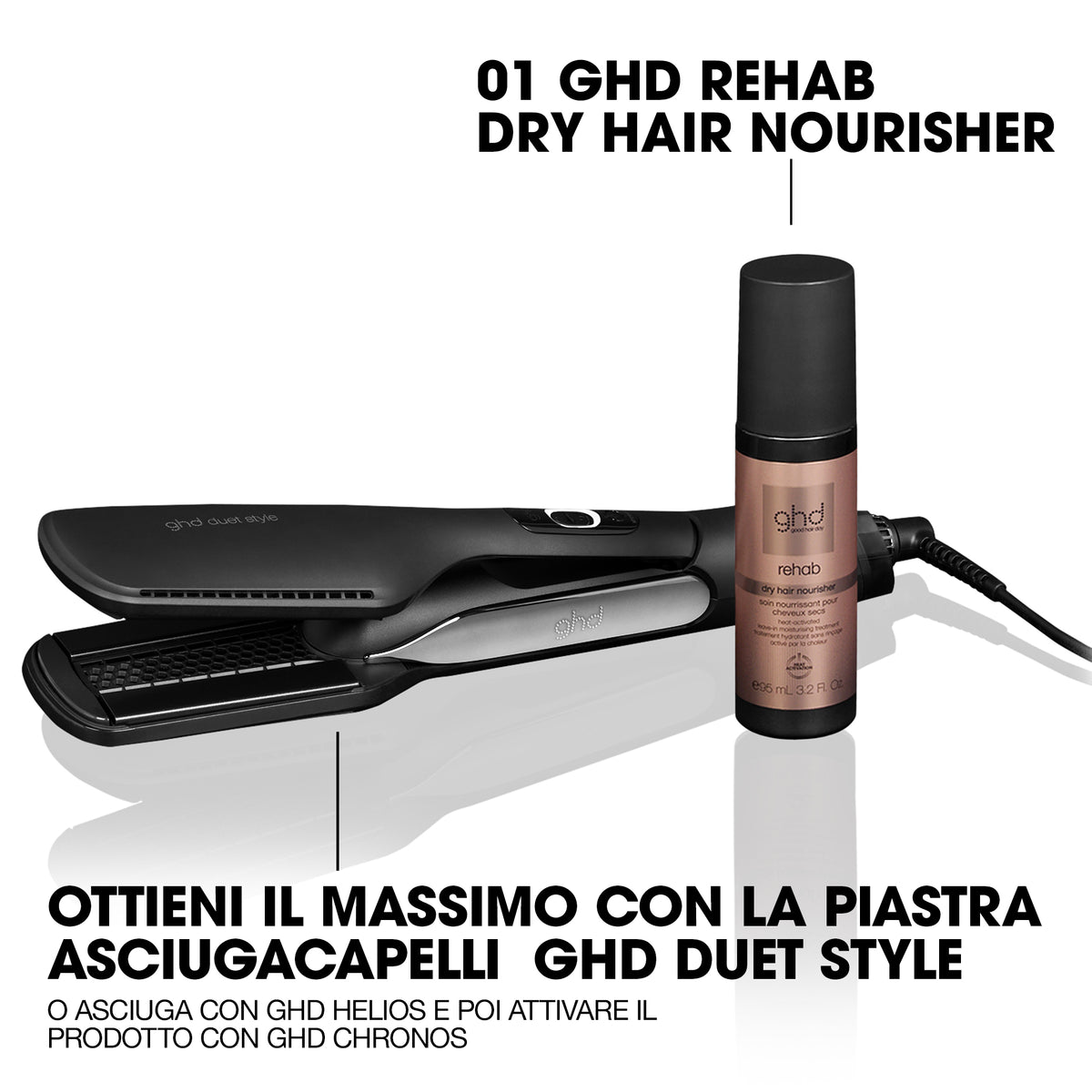 ghd rehab dry hair nourisher - crema idratante per capelli secchi