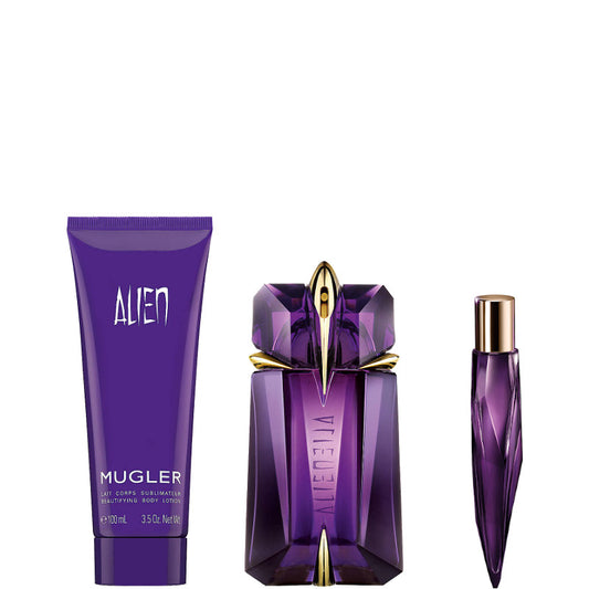 Alien EDP Luxury Set Confezione 60 ML Eau de Parfum Ricaricabile + 10 ML Eau de Parfum Ricaricabile + 100 ML Body Lotion