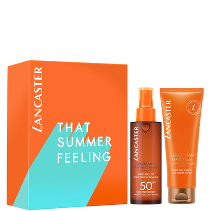 Sun Beauty Satin Dry Oil SPF50 + Golden Tan Maximizer After Sun Lotion 150 ML Satin Dry Oil SPF50 + 125 ML After Sun Lotion