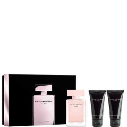 Narciso Rodriguez For Her EDP Confezione 50 ML Eau de Parfum + 50 ML Body Lotion + 50 ML Shower Gel