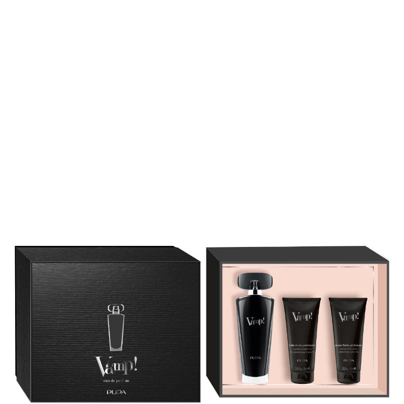 Vamp! Black Confezione 100 ML Eau de Parfum + 75 ML Crema Fluida Profumata + 75 ML Latte Doccia Profumato