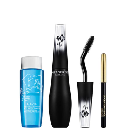 Grandiôse Extreme - Mascara Volume Estremo Ciglia Dopo Ciglia Confezione Mascara Nero + Mini Crayon Khol + 30 ml Bi-facil