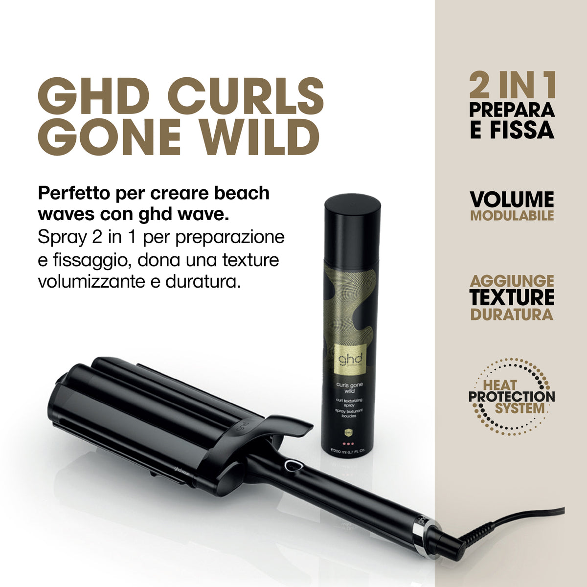 ghd curls gone wilde - spray capelli