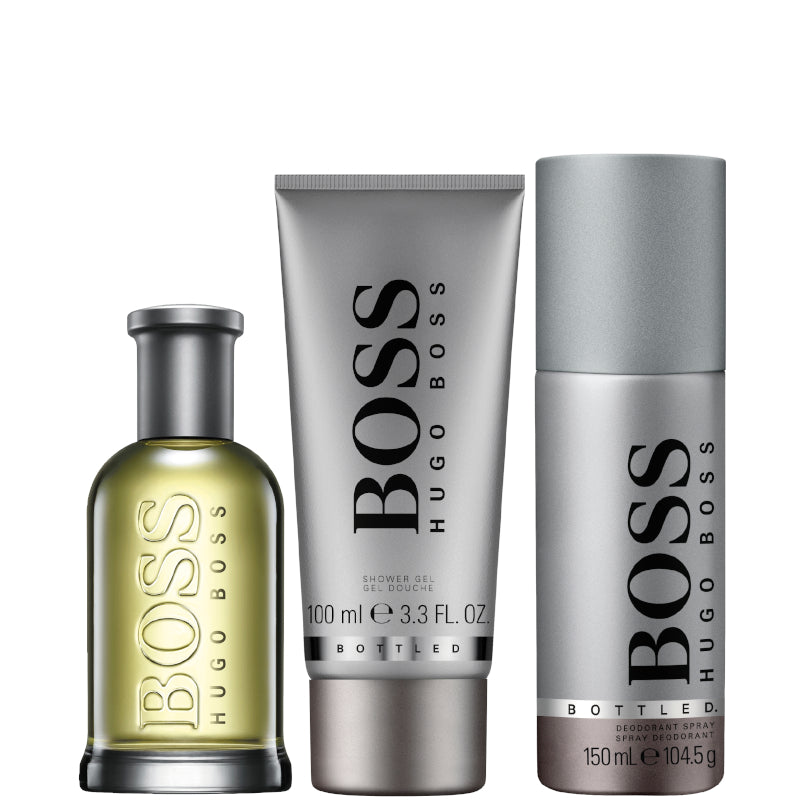 Boss Bottled Eau de Toilette Confezione 100 ML Eau de Toilette + 100 ML Shower Gel + 150 ML Deodorante Spray